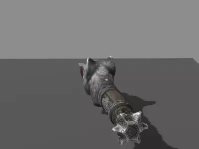 DVL3DStudio Survival Knife Gore Pitbull Low Poly Game Ready Low-poly 3D model