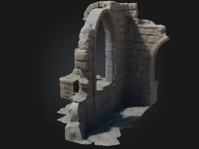 Ancient Stone Arch Ruins  Echoes of Lost Architectural Glory 3D model