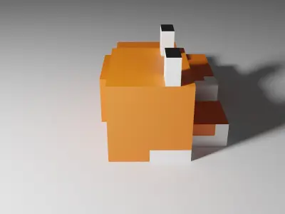 Minecraft Sleeping Fox Low-poly 3D model