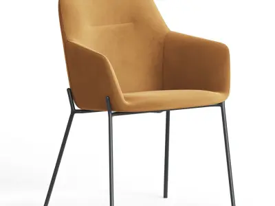Quinn Dining Chairs With Black Legs 3D model