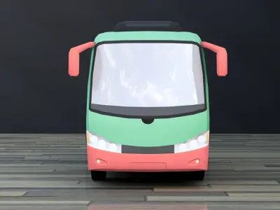 Simple Bus 3D model Transportation asset Low-poly 3D model