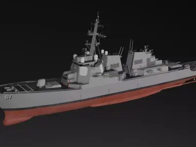 USS Arleigh Burke class destroyer 3D model
