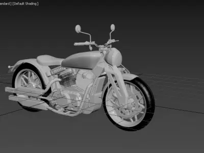 Royal Enfield KX 835 Bobber Motorcycle Low-poly 3D model