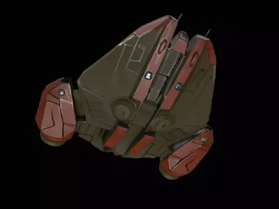 Fighter Spacecrafts Collection Low-poly 3D model