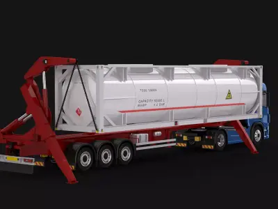 Generic Self Loading Truck an ISO Tank 3D model