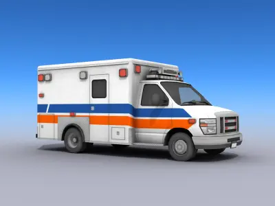 Ambulance Vehicle Low-poly 3D model