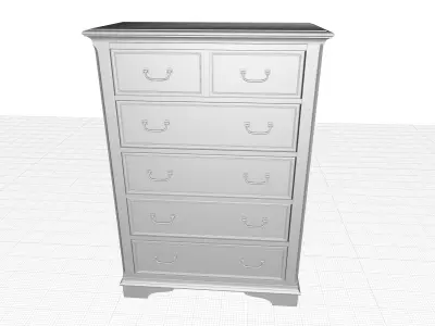 Kelton  Destin Drawer Chest Antique White 3D model
