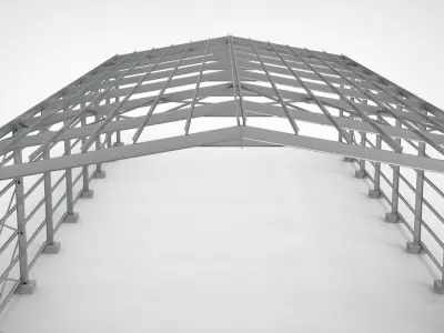 Industrial Metal Hangar 3D model by storehouse3d - Textured