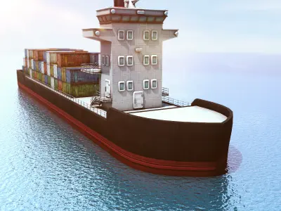 Cargo Ship Low-poly 3D model