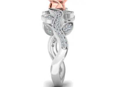 Rose Flower Ring 3D print model 3D print model