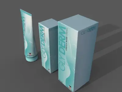 Cleanser bottle and box Low-poly 3D model