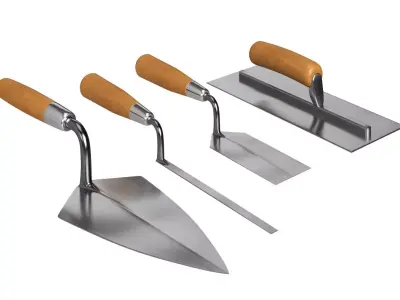 Trowels Masonry Set 3D Model 3D model