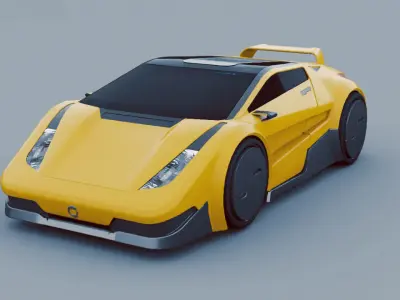 Super car  rigged vehicle 3D model