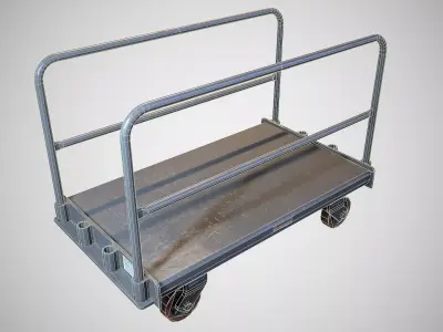 Warehouse Push Cart - Game ready prop Low-poly 3D model