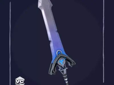Gothic Sword - Game Ready -  Low-poly 3D model