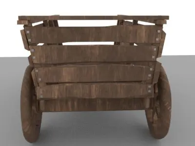 edieval cart Low-poly 3D model