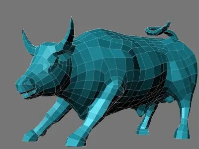 low poly bull model Free low-poly 3D model