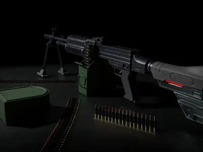 DPR LMG Low-poly 3D model