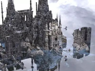 Viking Winter Temple Kit bash 3D model
