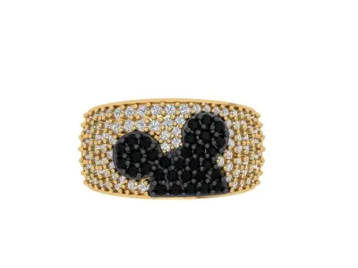 Wedding Art Deco Ring 3D print model 5