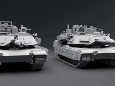 Abrams Tusk and Trophy Scale model 3D print model