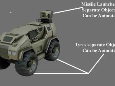 Sci-Fi Military Vehicle - Game Ready - PBR Low-poly 3D model