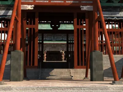 Ancient Chinese architecture 3D model 6