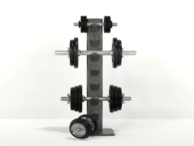 High Quality Dumbbell Set 3D Asset  3D model
