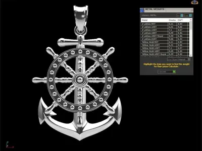 Anchor Pendant D36 3D print model