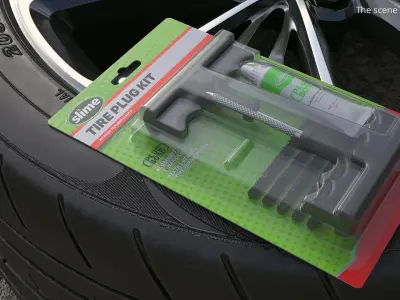 Slime Tire Plug Repair Kit with Glue 1034-A in Package 3D model
