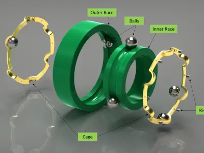 Ball Bearing 3D model V2