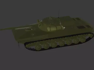 Object 906 - Low-poly USSR Battle Tank 3D model