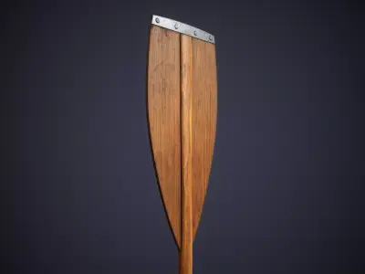 Wooden Boat Oar Low-poly 3D model