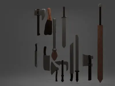 Melee Weapon 3D Model 3D model