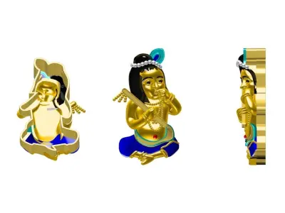 Bal krisna enamel face 3D print model