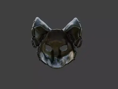 Ironclad Cat Mask Low-poly 3D model