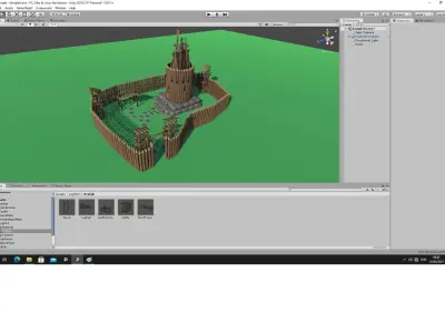 Log Fort Low-poly 3D model