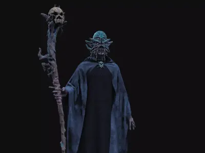Dark Wanderer - Stylized wizard character Free 3D model