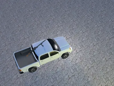 war vehicle  with purpose machine gun Low-poly 3D model