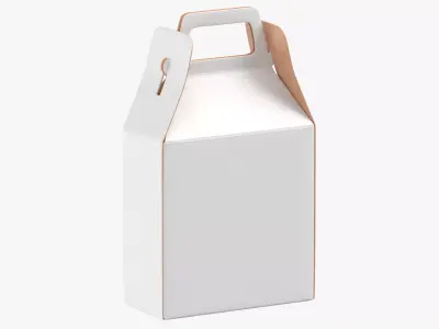 Paper Box 02 White Brown 3D model