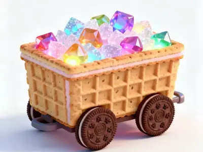Crystal Confection Minecart 3D Model Low-poly 3D model