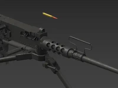 M2 Browning Low-poly 3D model buy