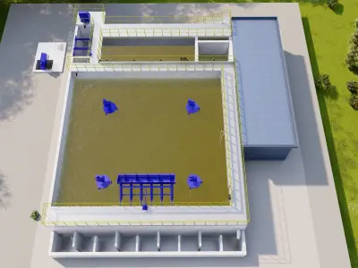 Wastewater treatment system 3D model