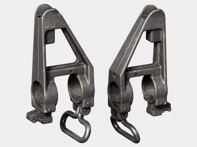 AR15 M4A1 Modular Gas Block sight Customizable Low-poly 3D model