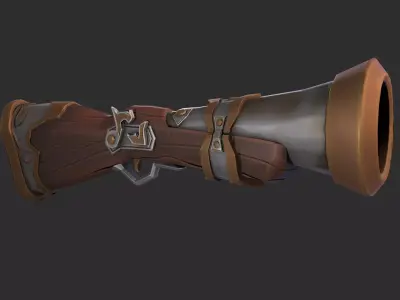 Stylized Gun Low-poly 3D model shop