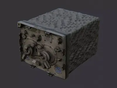 Vintage Military Radio Console Low-poly 3D model