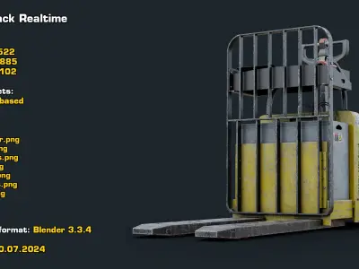 Rigged Pallet Truck Realtime 3D model