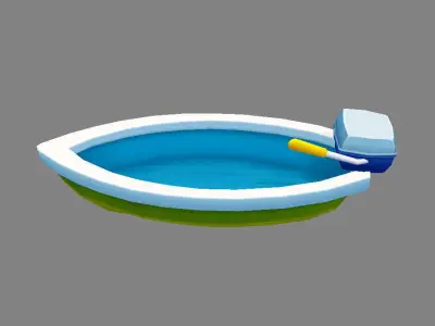 Cartoon Toy Ship - Yacht Low-poly 3D model