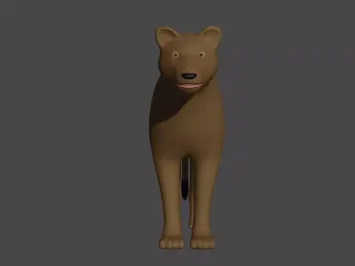 LowPoly Lioness lion Low-poly 3D model