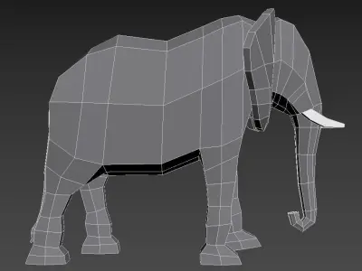 Low Poly Elephant Low-poly 3D model purchase
